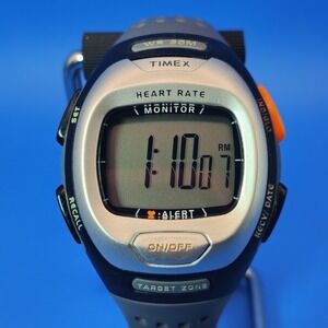 Vintage 2008 Timex Indiglo Heart Rate Monitor Trainer 46mm Women's Sport Watch